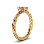 Load image into Gallery viewer, radiant-cut-pink-sapphire-twisted-vine-engagement-ring-in-yellow-gold-FD9127RARGSADRPIANGLE2-NL-YG
