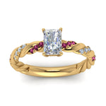 Load image into Gallery viewer, radiant-cut-pink-sapphire-twisted-vine-engagement-ring-in-yellow-gold-FD9127RARGSADRPIANGLE5-NL-YG
