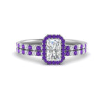 Load image into Gallery viewer, radiant-cut-purple-topaz-halo-wedding-ring-set-in-white-gold-FD-8523RAGVITO-NL-WG