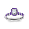 Load image into Gallery viewer, radiant-cut-purple-topaz-halo-wedding-ring-set-in-white-gold-FD-8523RAGVITO-NL-WG