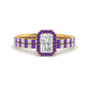 Load image into Gallery viewer, radiant-cut-purple-topaz-halo-wedding-ring-set-in-yellow-gold-FD-8523RAGVITO-NL-YG