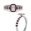 Load image into Gallery viewer, radiant-cut-ruby-halo-wedding-ring-set-in-white-gold-FD-8523RAGRUDR-NL-WG