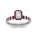 Load image into Gallery viewer, radiant-cut-ruby-halo-wedding-ring-set-in-white-gold-FD-8523RAGRUDR-NL-WG
