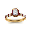 Load image into Gallery viewer, radiant-cut-ruby-halo-wedding-ring-set-in-yellow-gold-FD-8523RAGRUDR-NL-YG
