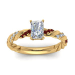 Load image into Gallery viewer, radiant-cut-ruby-twisted-vine-engagement-ring-in-yellow-gold-FD9127RARGRUDRANGLE5-NL-YG
