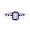 Load image into Gallery viewer, radiant-cut-sapphire-halo-petite-engagement-ring-in-rose-gold-FD8523RARGSABLANGLE3-NL-RG