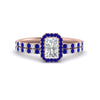 Load image into Gallery viewer, radiant-cut-sapphire-halo-wedding-ring-set-in-rose-gold-FD-8523RAGSABL-NL-RG