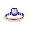 Load image into Gallery viewer, radiant-cut-sapphire-halo-wedding-ring-set-in-rose-gold-FD-8523RAGSABL-NL-RG