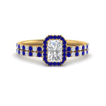 Load image into Gallery viewer, radiant-cut-sapphire-halo-wedding-ring-set-in-yellow-gold-FD-8523RAGSABL-NL-YG