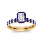Load image into Gallery viewer, radiant-cut-sapphire-halo-wedding-ring-set-in-yellow-gold-FD-8523RAGSABL-NL-YG
