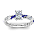 Load image into Gallery viewer, radiant-cut-sapphire-twisted-vine-engagement-ring-in-white-gold-FD9127RARGSABLANGLE5-NL-WG

