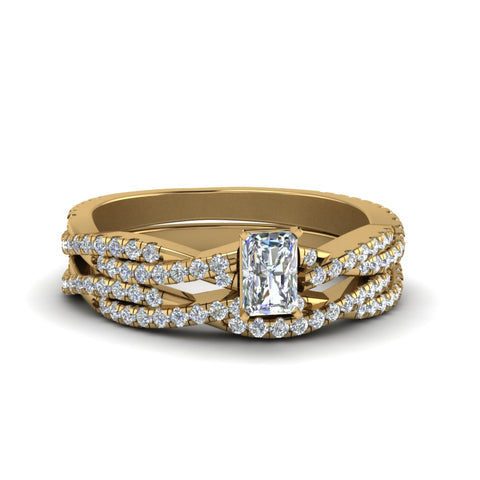 radiant-cut-simple-diamond-twisted-vine-bridal-ring-sets-in-14K-yellow-gold-FD8233RA-NL-YG
