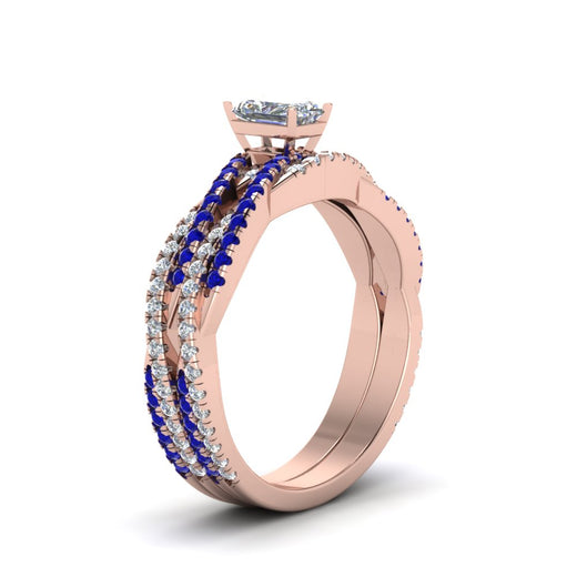 radiant-cut-simple-diamond-twisted-vine-bridal-ring-sets-with-blue-sapphire-in-14K-rose-gold-FD8233RAGSABL-NL-RG