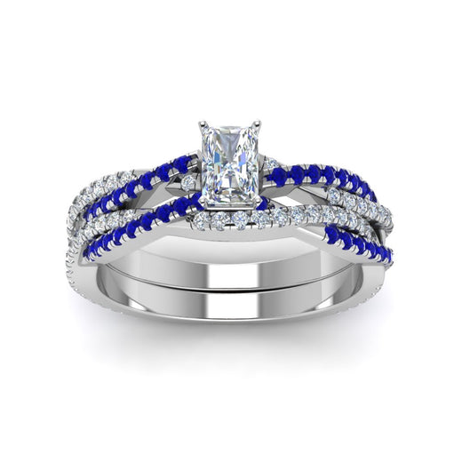 radiant-cut-simple-diamond-twisted-vine-bridal-ring-sets-with-blue-sapphire-in-950-Platinum-FD8233RAGSABL-NL-WG