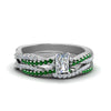Load image into Gallery viewer, radiant-cut-simple-diamond-twisted-vine-bridal-ring-sets-with-emerald-in-950-Platinum-FD8233RAGEMGR-NL-WG