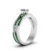 Load image into Gallery viewer, radiant-cut-simple-diamond-twisted-vine-bridal-ring-sets-with-emerald-in-950-Platinum-FD8233RAGEMGR-NL-WG