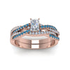 Load image into Gallery viewer, radiant-cut-simple-diamond-twisted-vine-bridal-ring-sets-with-ice-blue-topaz-in-14K-rose-gold-FD8233RAGICBLTO-NL-RG