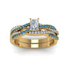 Load image into Gallery viewer, radiant-cut-simple-diamond-twisted-vine-bridal-ring-sets-with-ice-blue-topaz-in-14K-yellow-gold-FD8233RAGICBLTO-NL-YG