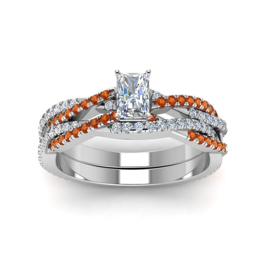 radiant-cut-simple-diamond-twisted-vine-bridal-ring-sets-with-orange-sapphire-in-950-Platinum-FD8233RAGSAOR-NL-WG