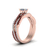 Load image into Gallery viewer, radiant-cut-simple-diamond-twisted-vine-bridal-ring-sets-with-ruby-in-14K-rose-gold-FD8233RAGRUDR-NL-RG