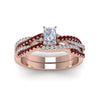 Load image into Gallery viewer, radiant-cut-simple-diamond-twisted-vine-bridal-ring-sets-with-ruby-in-14K-rose-gold-FD8233RAGRUDR-NL-RG