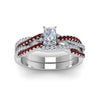 Load image into Gallery viewer, radiant-cut-simple-diamond-twisted-vine-bridal-ring-sets-with-ruby-in-14K-white-gold-FD8233RAGRUDR-NL-WG