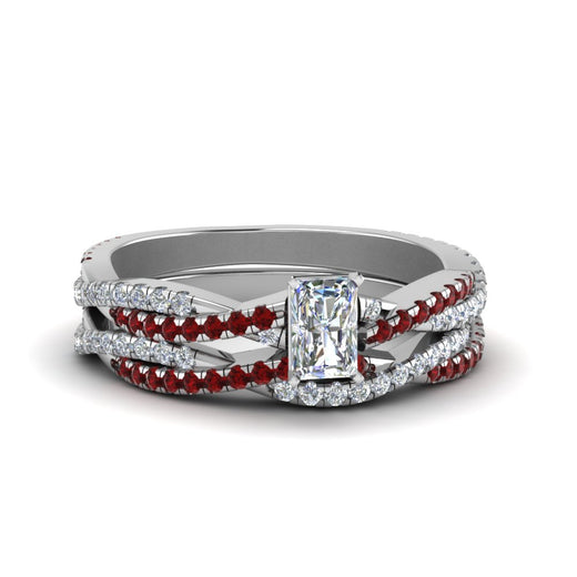 radiant-cut-simple-diamond-twisted-vine-bridal-ring-sets-with-ruby-in-950-Platinum-FD8233RAGRUDR-NL-WG