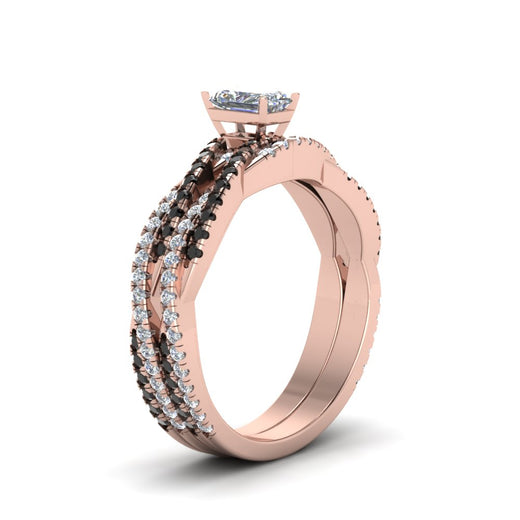 radiant-cut-simple-twisted-vine-bridal-ring-sets-with-black-diamond-in-14K-rose-gold-FD8233RAGBLACK-NL-RG