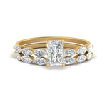 Load image into Gallery viewer, radiant-cut-single-prong-marquise-diamond-engagement-ring-and-band-in-FD9939RA-NL-YG
