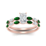 Load image into Gallery viewer, radiant-cut-single-prong-marquise-emerald-engagement-ring-and-band-in-FD9939RAGEMGR-NL-RG
