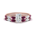 Load image into Gallery viewer, radiant-cut-single-prong-marquise-pink-sapphire-engagement-ring-and-band-in-FD9939RAGSADRPI-NL-RG
