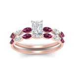 Load image into Gallery viewer, radiant-cut-single-prong-marquise-pink-sapphire-engagement-ring-and-band-in-FD9939RAGSADRPI-NL-RG

