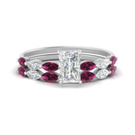 Load image into Gallery viewer, radiant-cut-single-prong-marquise-pink-sapphire-engagement-ring-and-band-in-FD9939RAGSADRPI-NL-WG
