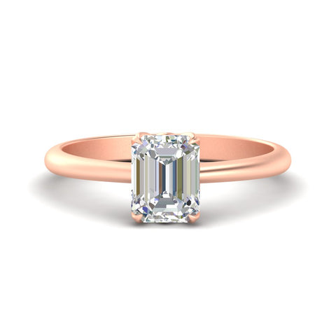 Radiant Solitaire Cathedral Ring With Floral Head