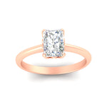 Load image into Gallery viewer, Radiant Solitaire Cathedral Ring With Floral Head