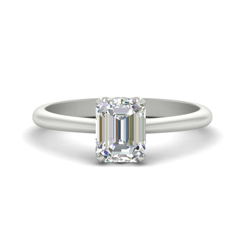 Radiant Solitaire Cathedral Ring With Floral Head