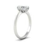 Load image into Gallery viewer, Radiant Solitaire Cathedral Ring With Floral Head