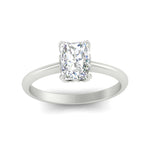 Load image into Gallery viewer, Radiant Solitaire Cathedral Ring With Floral Head