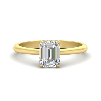 Radiant Solitaire Cathedral Ring With Floral Head