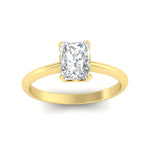 Load image into Gallery viewer, Radiant Solitaire Cathedral Ring With Floral Head