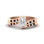 Load image into Gallery viewer, radiant-cut-swirl-channel-diamond-bridal-set-with-black-diamond-in-rose-gold-FDENS4028RAGBLACK-NL-RG.jpg
