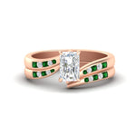 Load image into Gallery viewer, radiant-cut-swirl-channel-diamond-bridal-set-with-emerald-in-rose-gold-FDENS4028RAGEMGR-NL-RG.jpg
