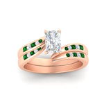 Load image into Gallery viewer, radiant-cut-swirl-channel-diamond-bridal-set-with-emerald-in-rose-gold-FDENS4028RAGEMGR-NL-RG.jpg
