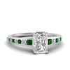 Load image into Gallery viewer, radiant-cut-swirl-engraved-channel-accent-diamond-engagement-ring-with-emerald-in-FD122866RARGEMGR-NL-WG
