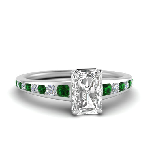 radiant-cut-swirl-engraved-channel-accent-diamond-engagement-ring-with-emerald-in-FD122866RARGEMGR-NL-WG