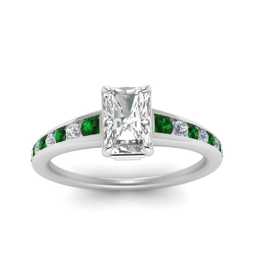 radiant-cut-swirl-engraved-channel-accent-diamond-engagement-ring-with-emerald-in-FD122866RARGEMGR-NL-WG