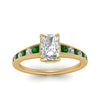 Load image into Gallery viewer, radiant-cut-swirl-engraved-channel-accent-diamond-engagement-ring-with-emerald-in-FD122866RARGEMGR-NL-YG