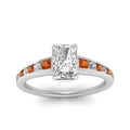 Thumbnail 42 - radiant-cut-swirl-engraved-channel-accent-diamond-engagement-ring-with-orange-sapphire-in-FD122866RARGSAOR-NL-WG