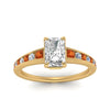 Load image into Gallery viewer, radiant-cut-swirl-engraved-channel-accent-diamond-engagement-ring-with-orange-sapphire-in-FD122866RARGSAOR-NL-YG
