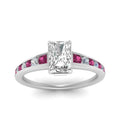 Thumbnail 39 - radiant-cut-swirl-engraved-channel-accent-diamond-engagement-ring-with-pink-sapphire-in-FD122866RARGSADRPI-NL-WG